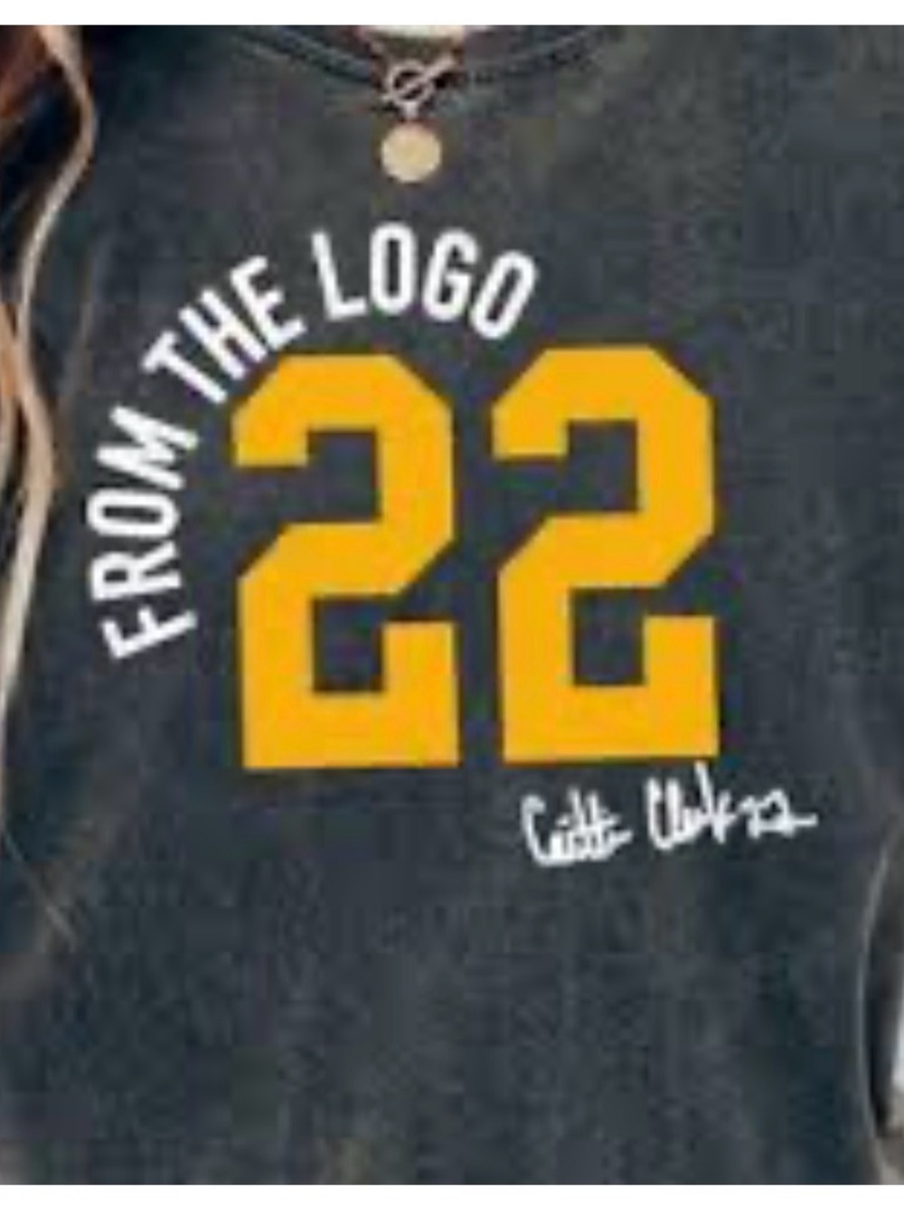 CAITLIN CLARK 22 IOWA HAWKEYES INDIANA FEVER 2 Sides Gray M Blue Yellow Print